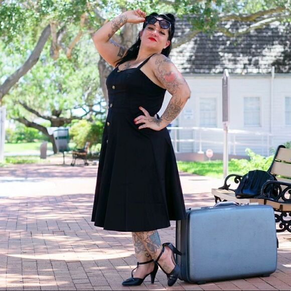 59. Retro button down Fit & Flare dress - Picture 2 of 5